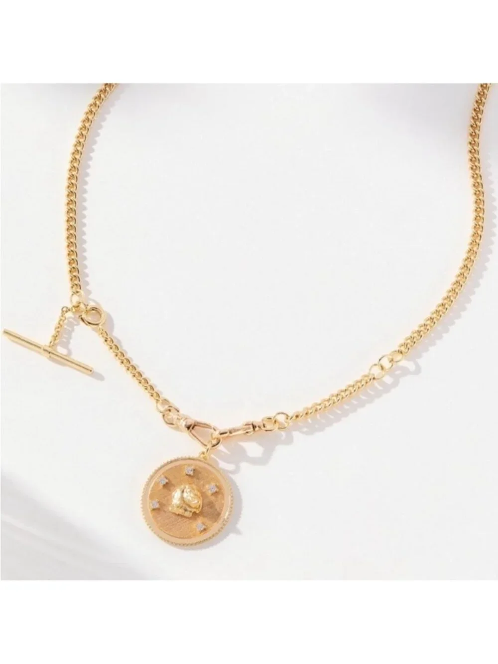 New! Anthropologie 14K Gold Plated Dachshund Dog Charm Necklace NWT